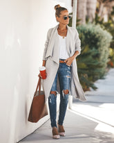 Fireside Pocketed Knit Cardigan - Heather Grey Ins Street